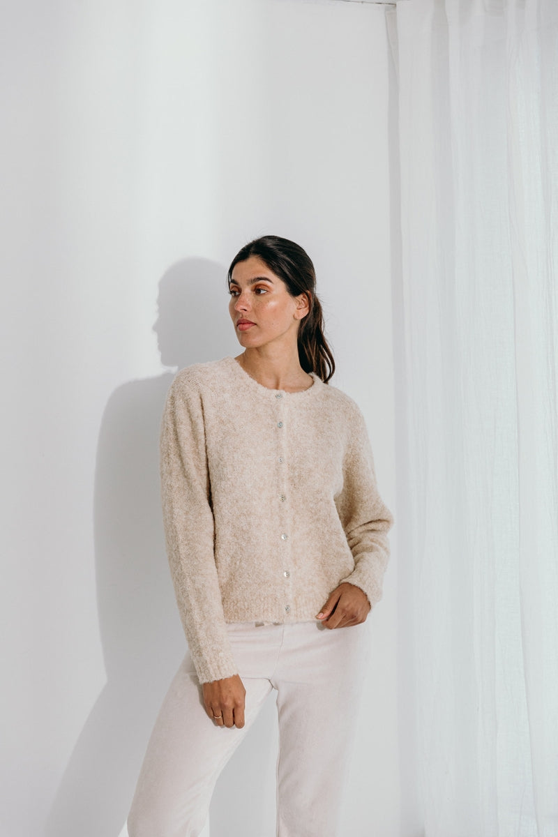 Alice et Maman- Gebreide Vest bouclé latté