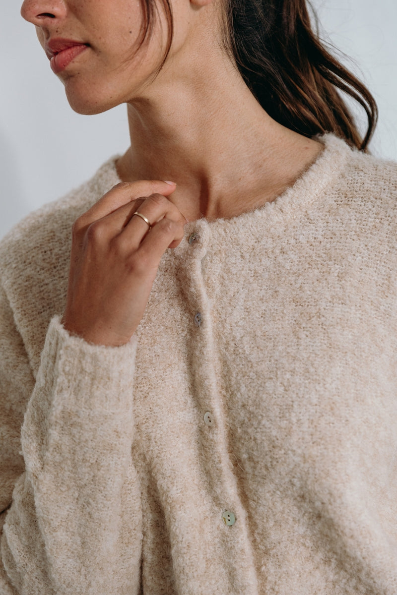 Alice et Maman- Gebreide Vest bouclé latté