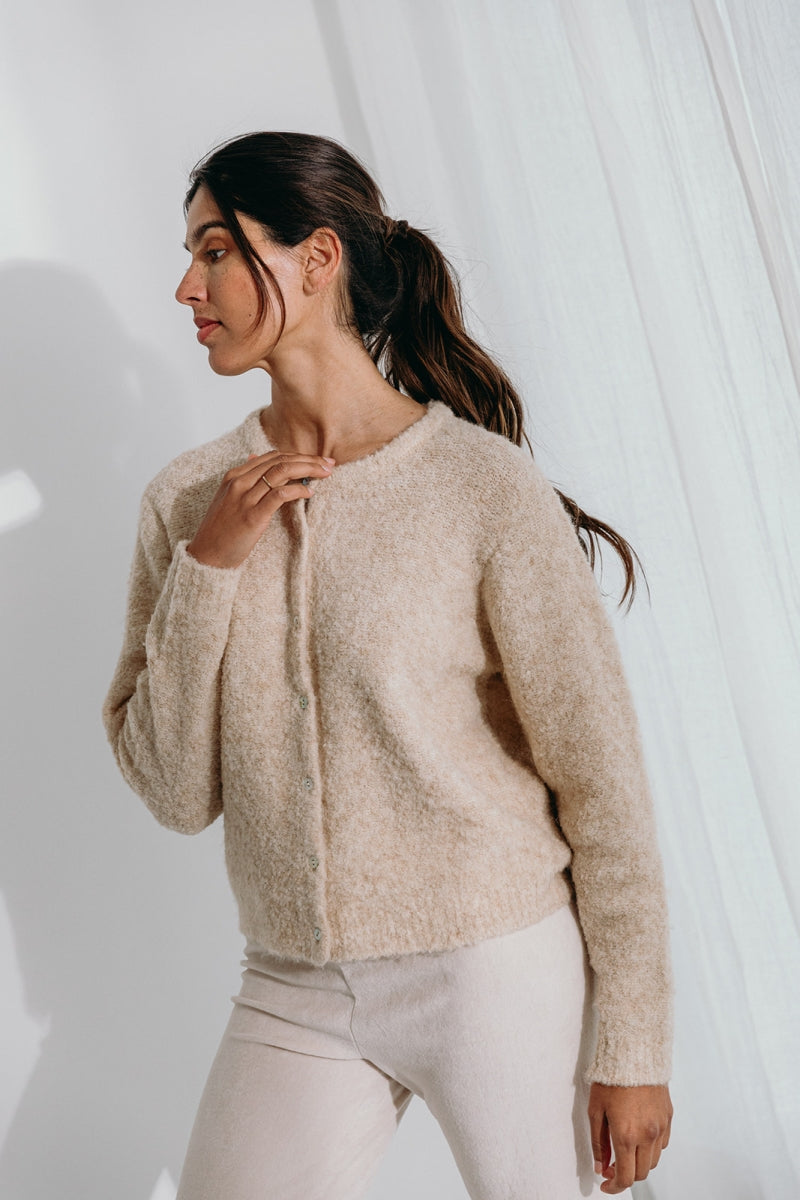 Alice et Maman- Gebreide Vest bouclé latté