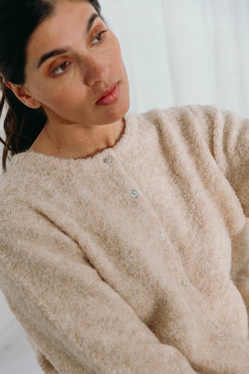 Alice et Maman- Gebreide Vest bouclé latté