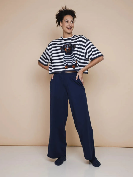 Pierre Cropped T-Shirt & Wijde broek Women