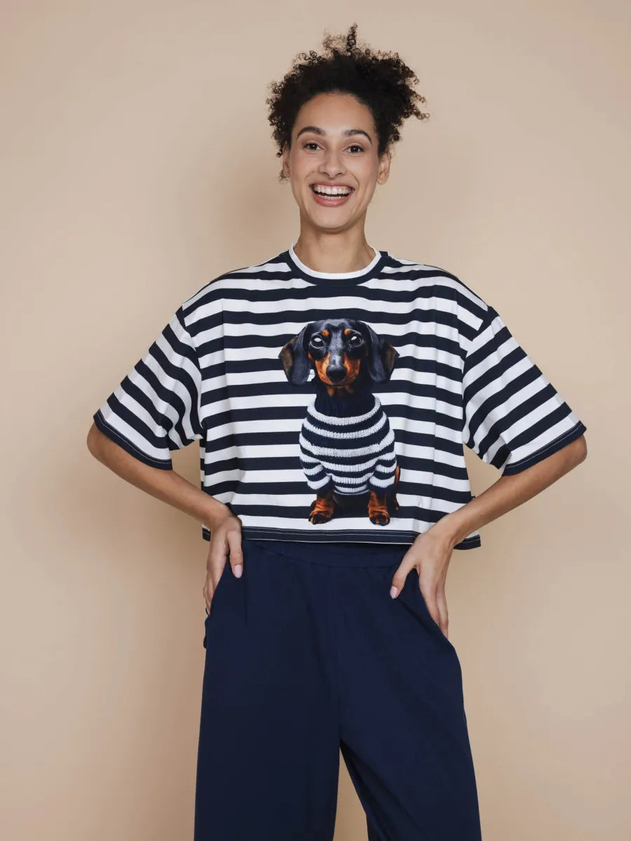 Pierre Cropped T-Shirt & Wijde broek Women