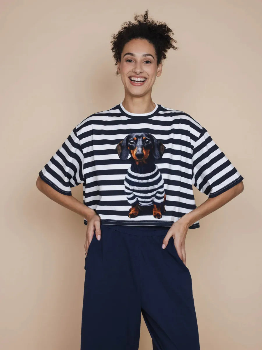 Pierre Cropped T-Shirt & Wijde broek Women