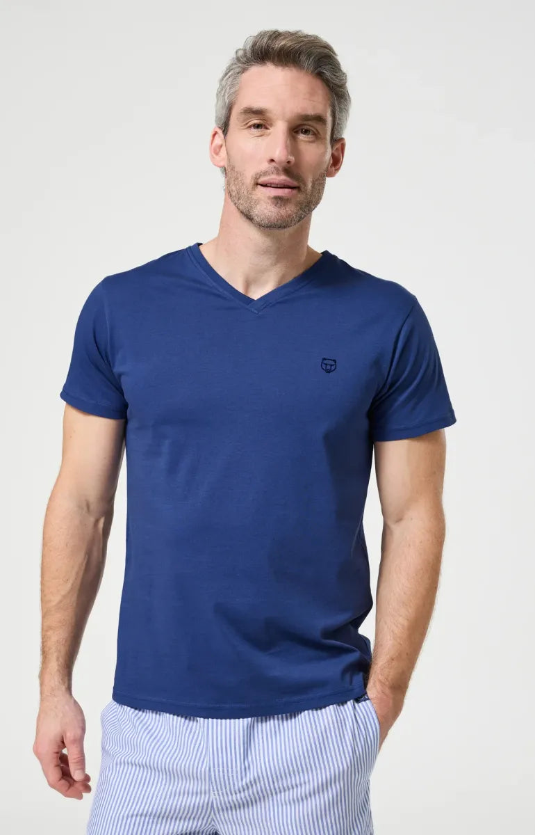 Arthur- Heren Bermuda Romain blauw gestreept