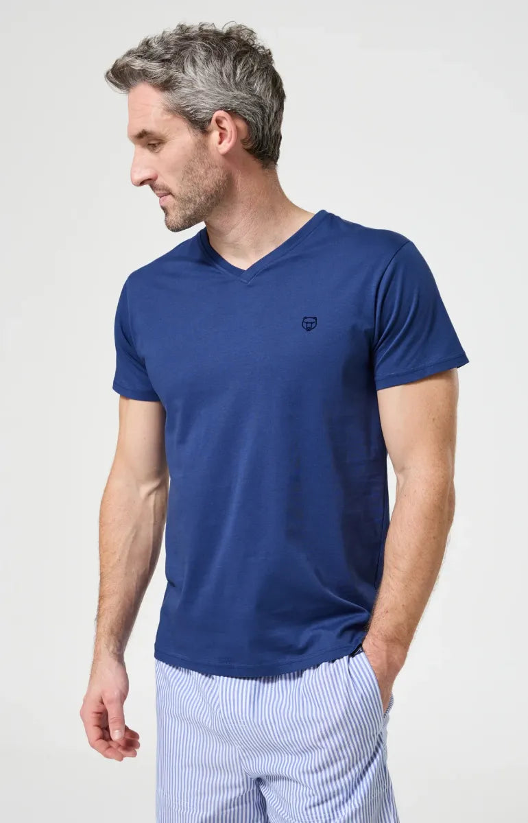 Arthur- Heren Bermuda Romain blauw gestreept