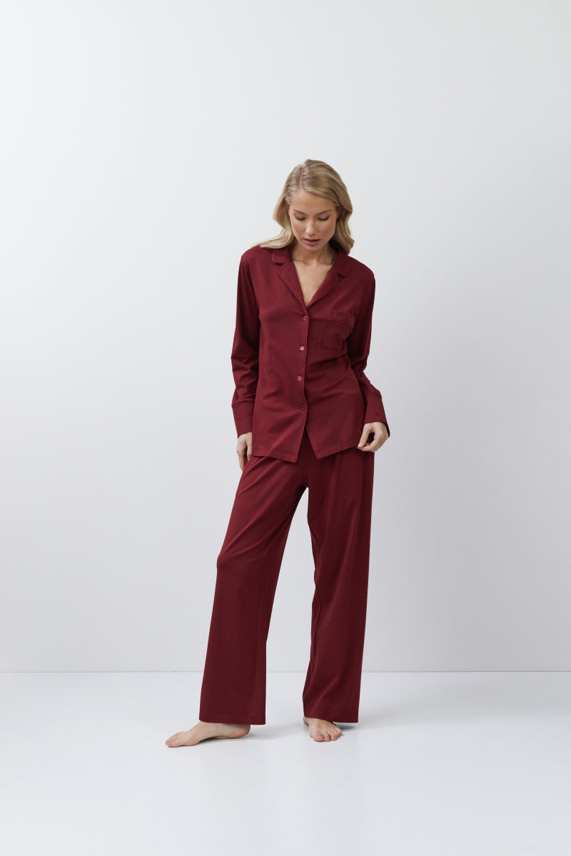 Cadance Pyjama Lang burgundy