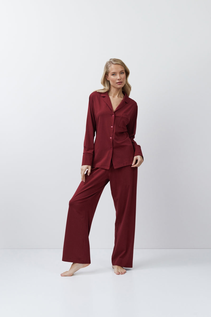 Cadance Pyjama Lang burgundy