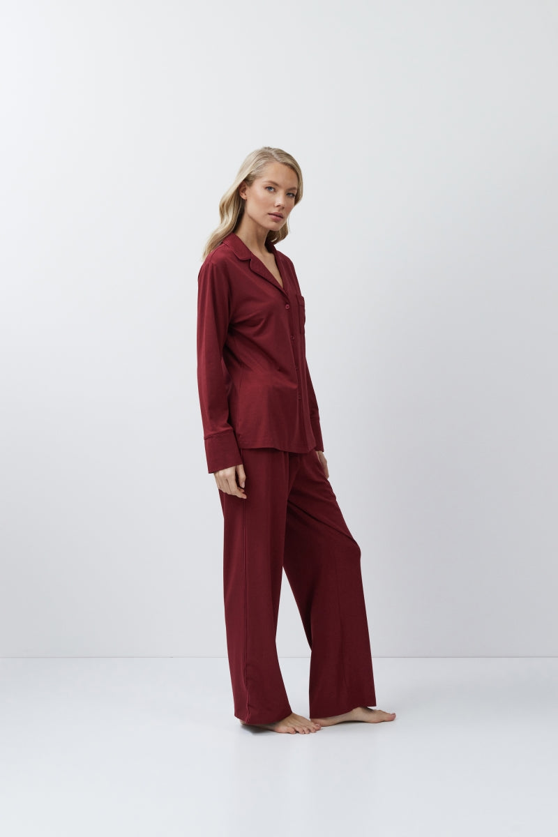Cadance Pyjama Lang burgundy