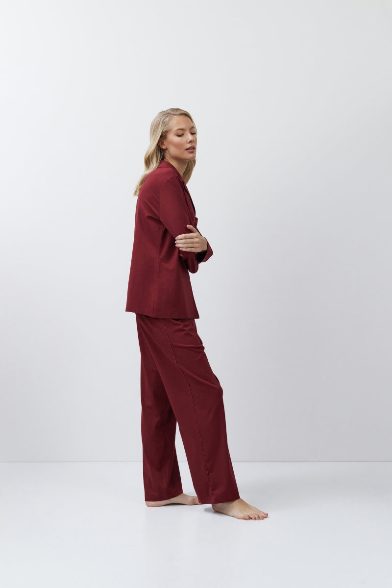 Cadance Pyjama Lang burgundy