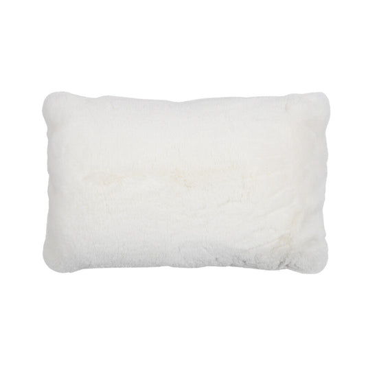 Half Kussen teddy glad gebroken wit 30x50 cm