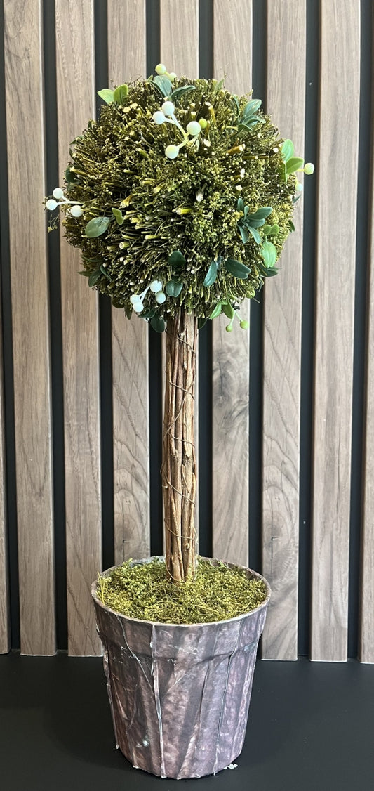 Deco Boom op voet groen/bruin PVC 16x16x43cm