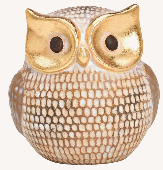 Uil van klei klein , B13 x D11 x H14cm