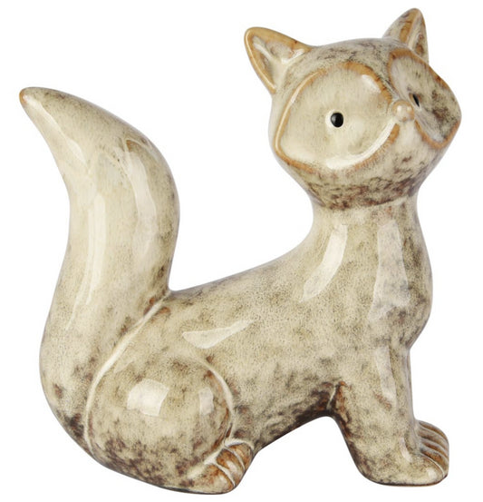 Deco vosje zittend porselein , 13x7x14 cm