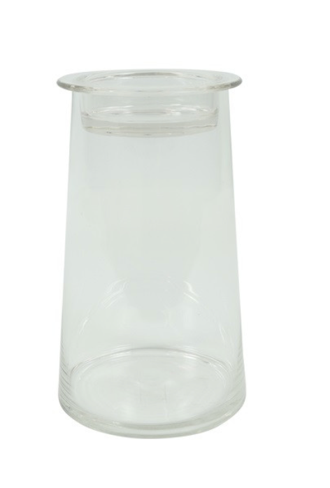 Deco glas m/inkomdeksel Hanny L 14x14x23,5cm