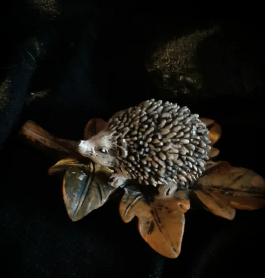 Egel op herfstblad 10 cm