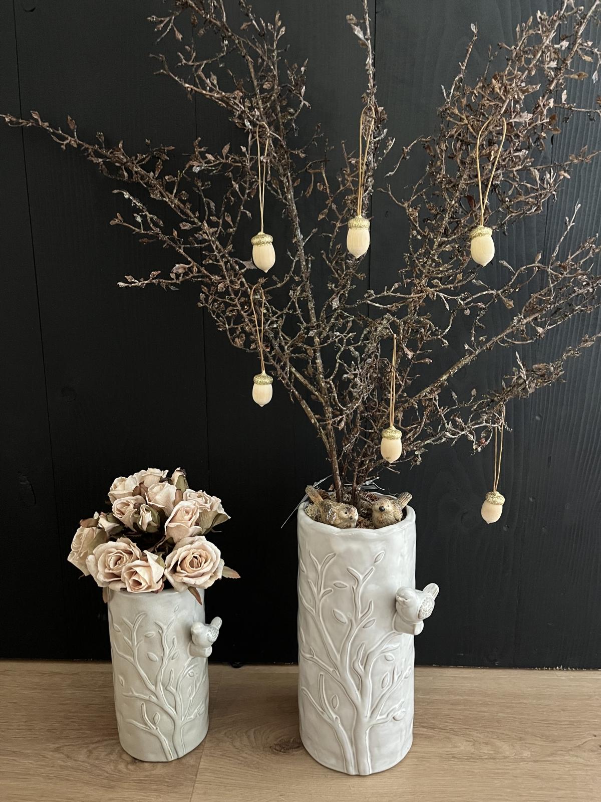 Kunstbloem boeket antieke roze rozen 35 cm
