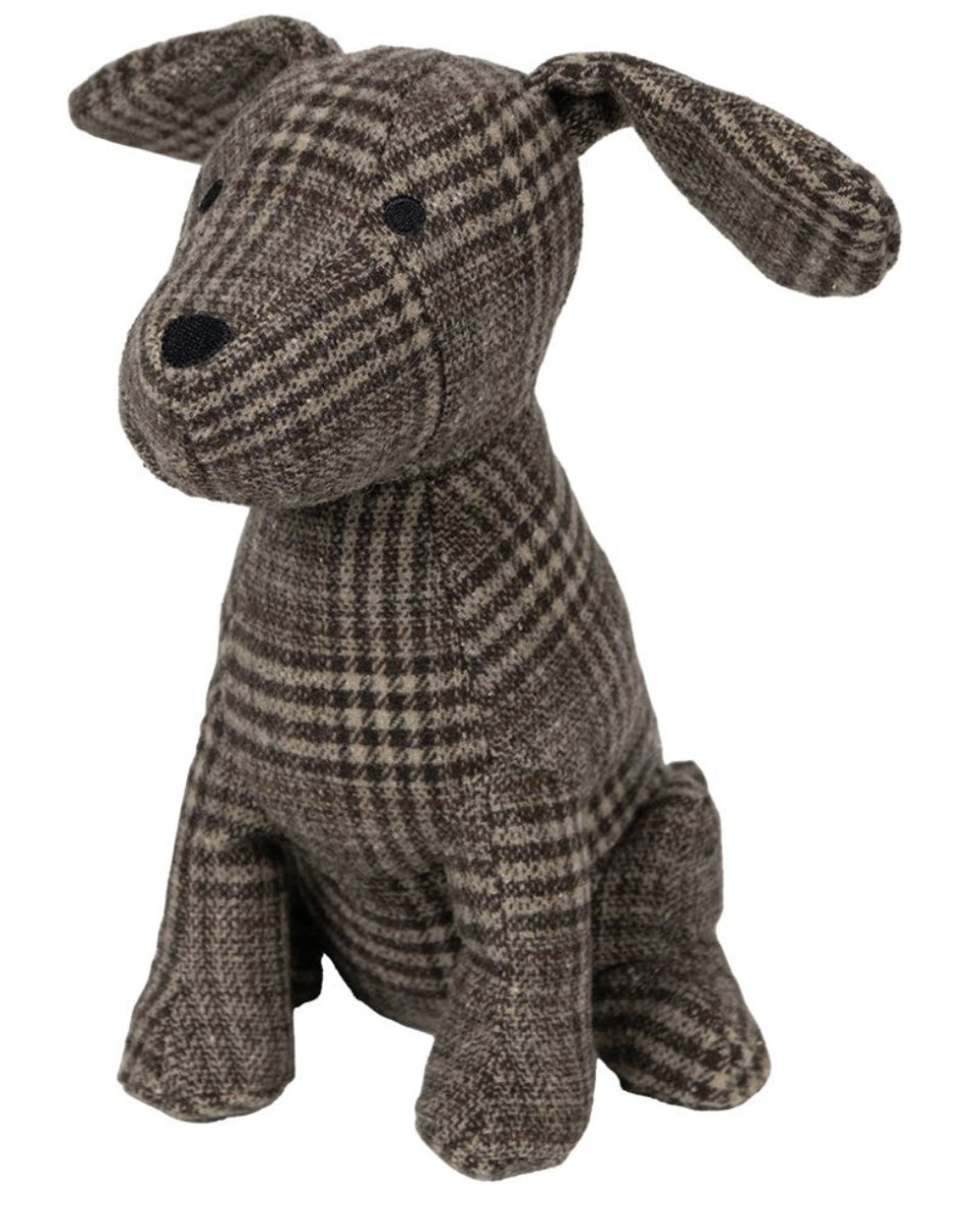 Deurstop Hond zittend ruit 21x16x26 cm
