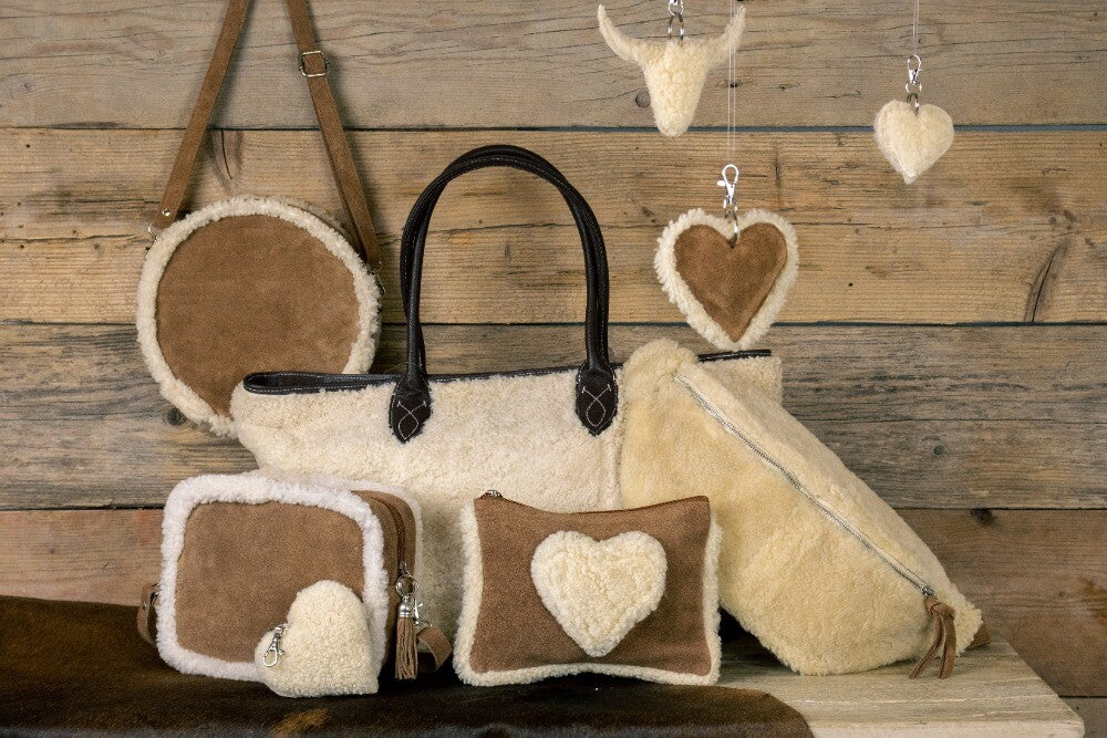 Schaap wit crossbody tas rond