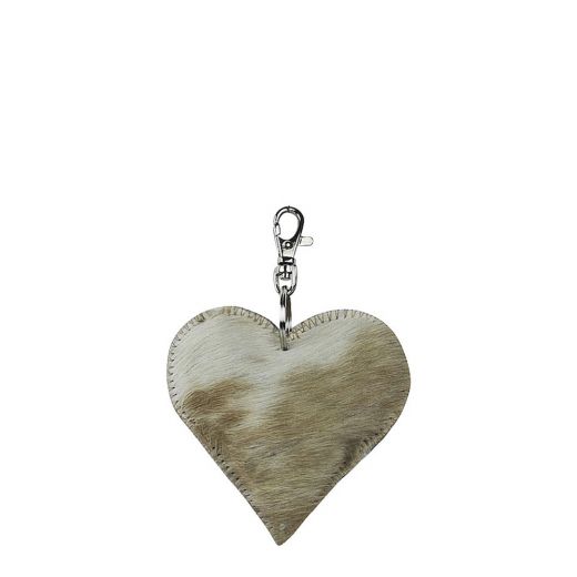 Sleutelhanger mini hart bruin 5 cm