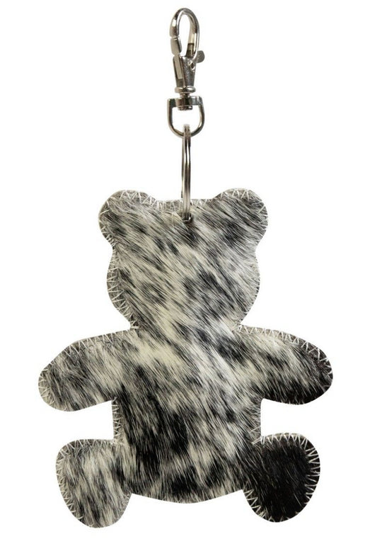 Sleutelhanger beer zwart/wit 10 cm