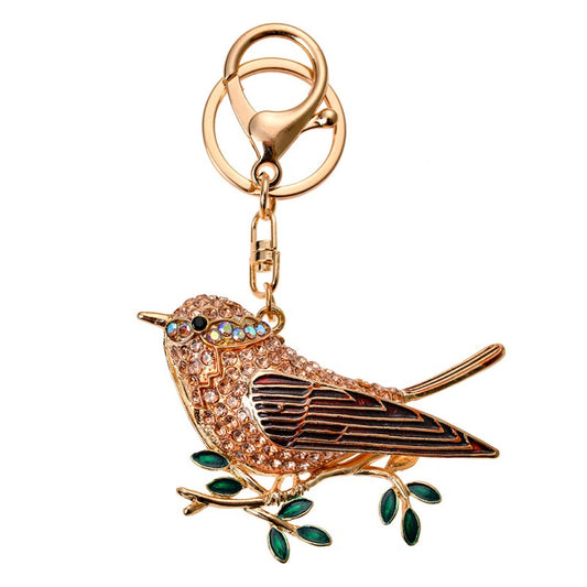 Sleutelhanger Vogel goudkleurig