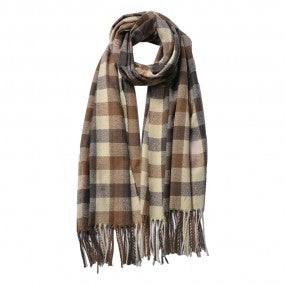 Wintersjaal Dames 68x180 cm Bruin Beige Ruit