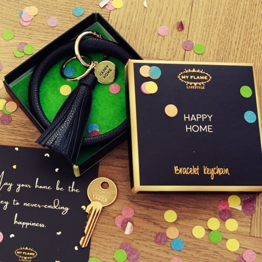 My Flame - Sleutelhanger Happy Home zwart