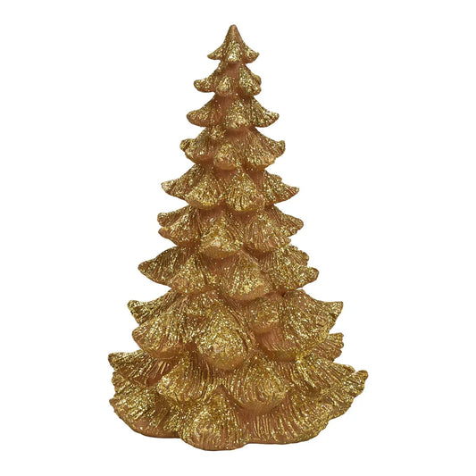 Kerstboom van poly goud 18x25x18cm