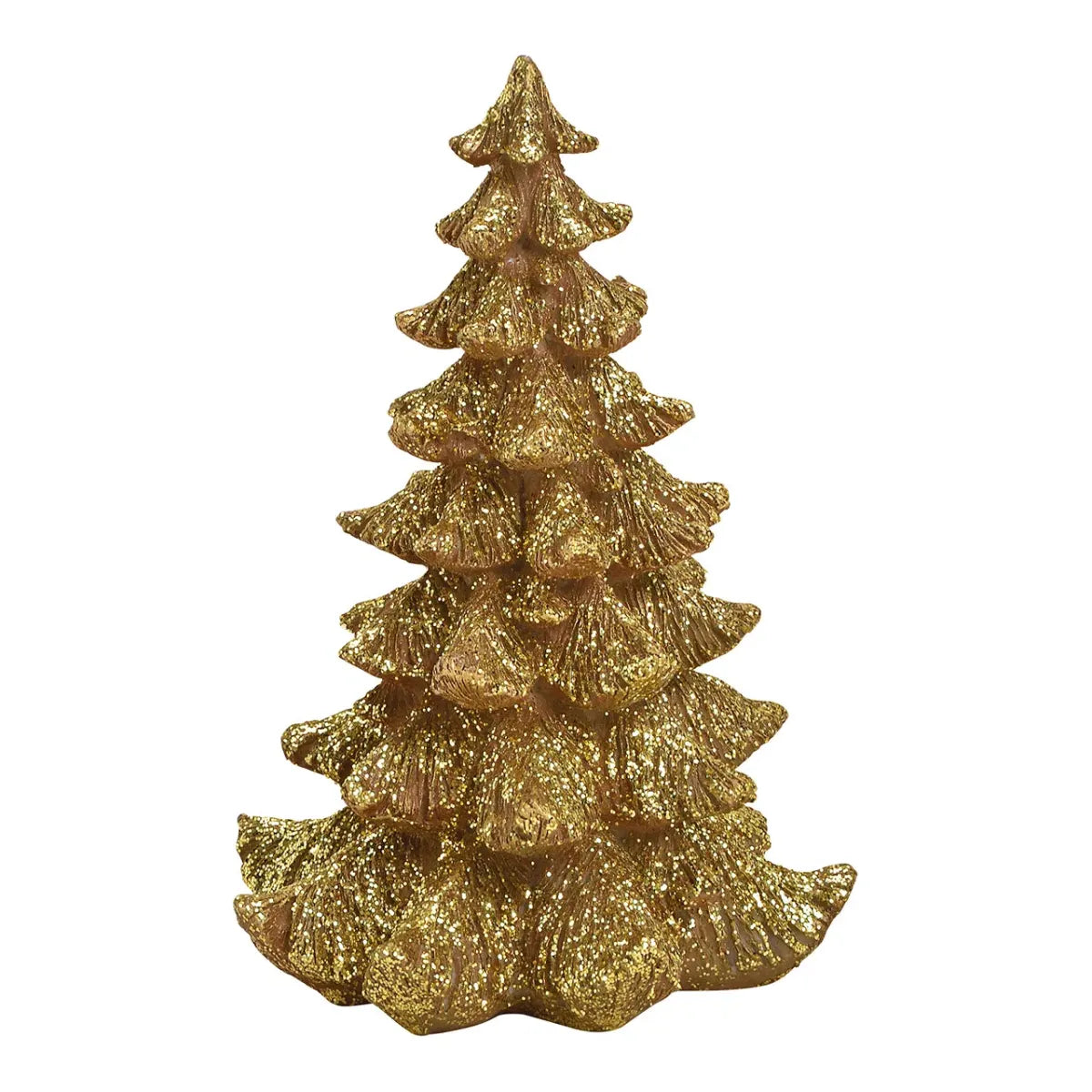 Kerstboom van poly goud 14x21x14cm