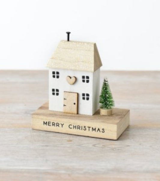 Kerstmis Huisje H 12 cm  wit