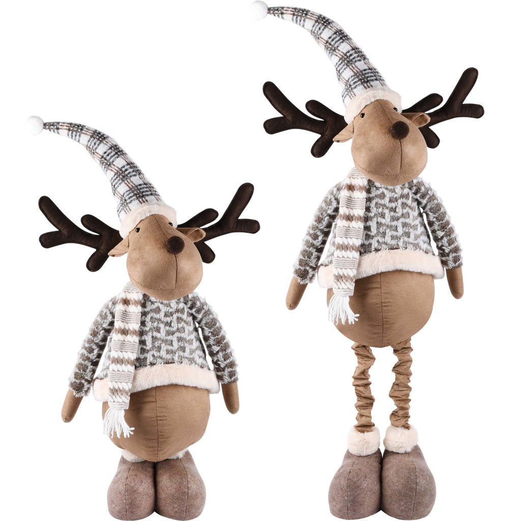 Rudolf uitrekbaar bruin/beige textiel 22x17x91 cm
