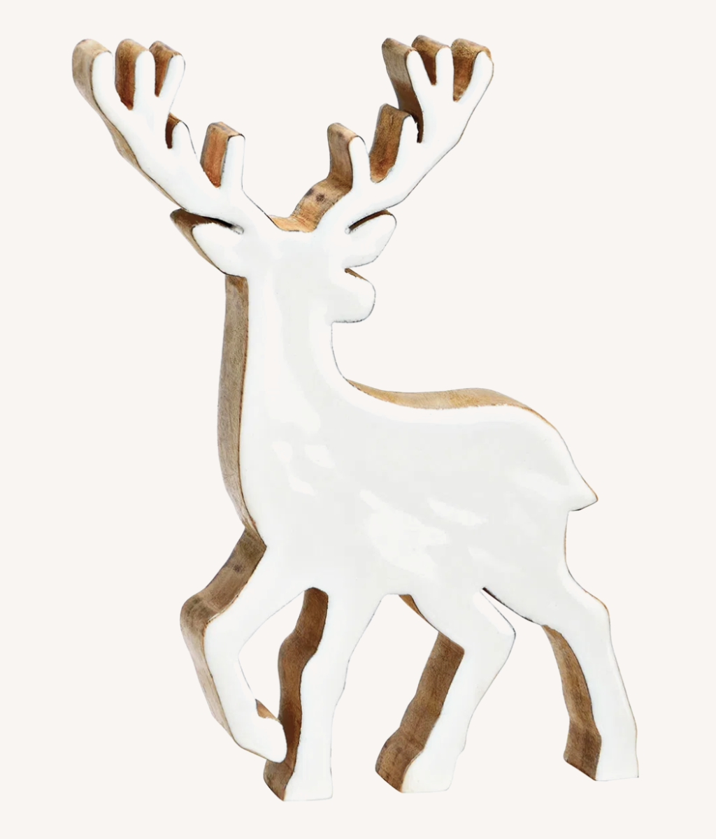 Hert wit mangohout 15x21x2cm