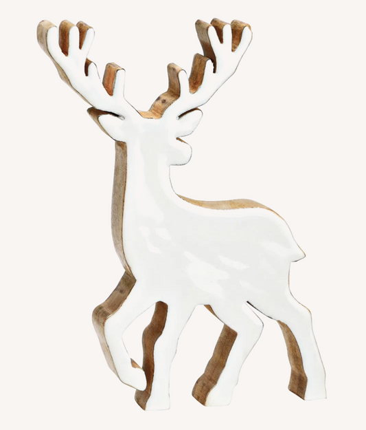Hert wit mangohout 15x21x2cm