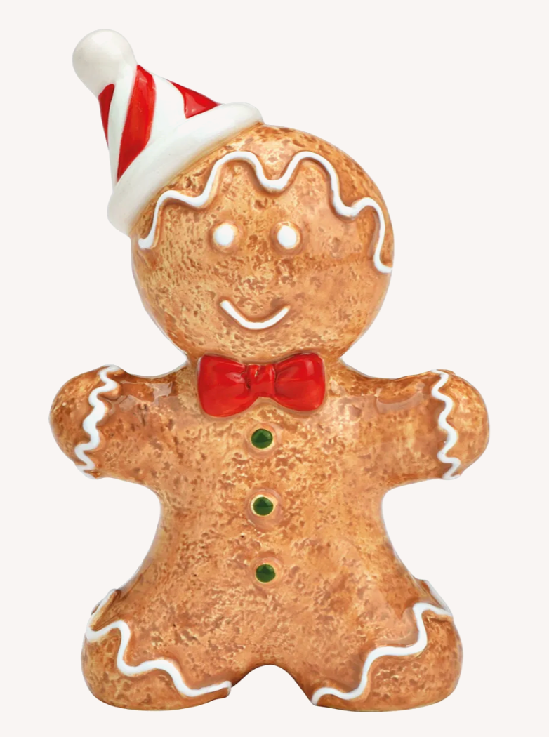 Figuur Gingerbread hat bruin keramiek 8x12x4 cm
