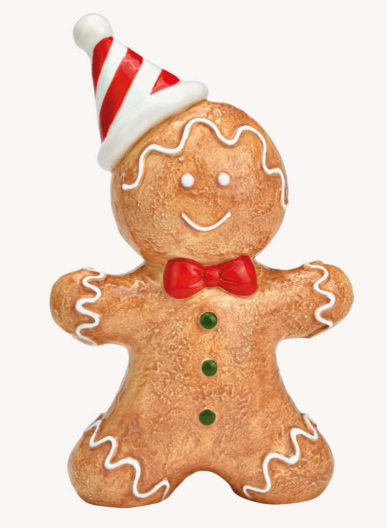 Figuur Gingerbread hat bruin keramiek 12x20x6 cm