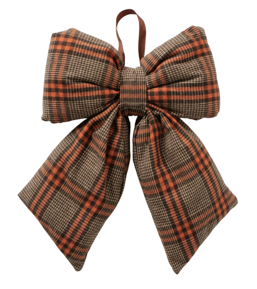 Strik Kerst Ruit Bruin/oranje L53cm