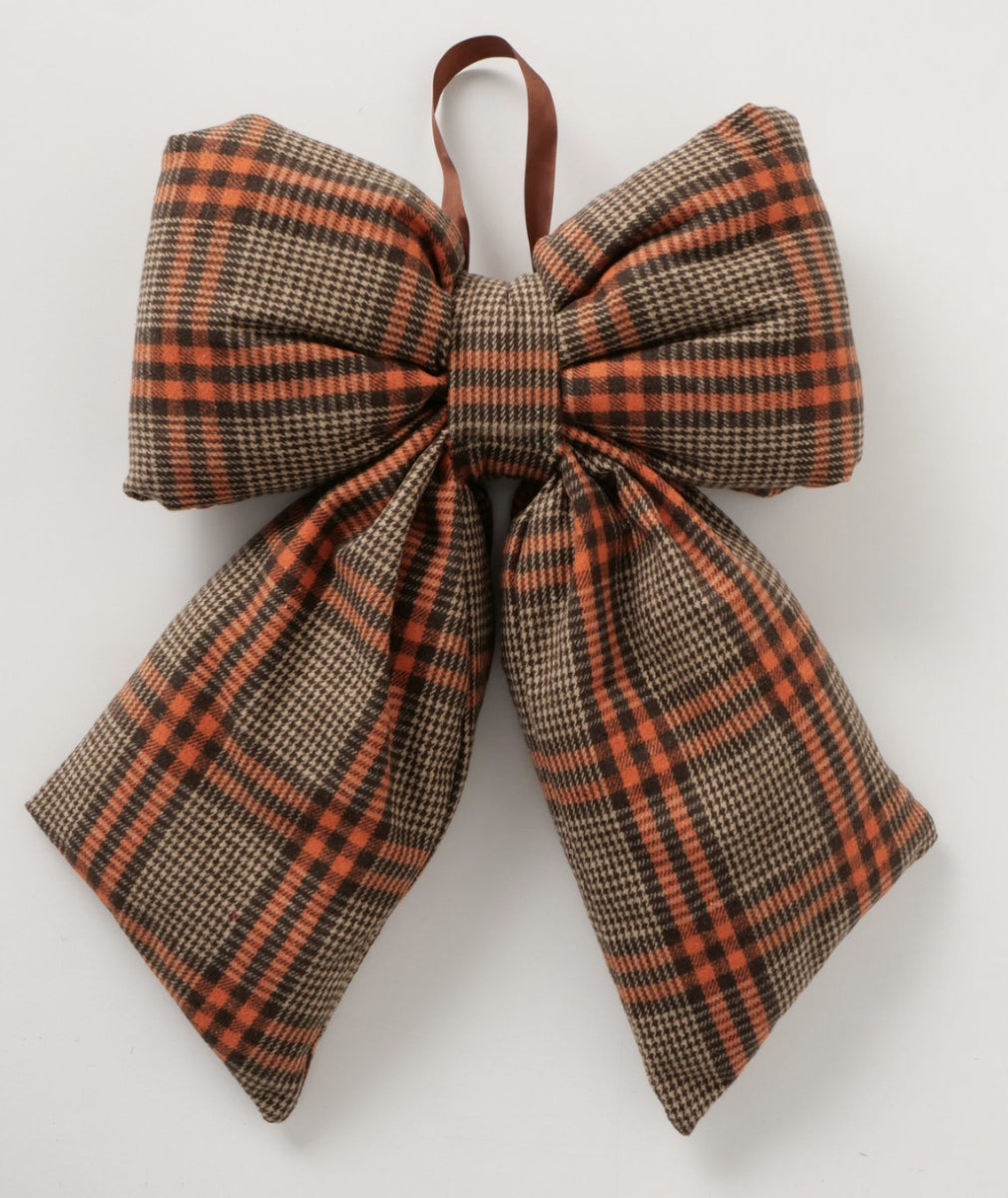 Strik Kerst Ruit Bruin/oranje L53cm