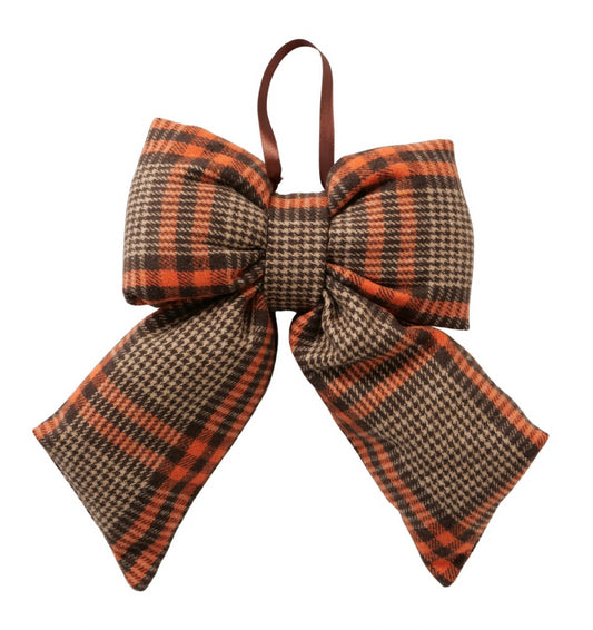 Strik Kerst Ruit Bruin/oranje L29cm