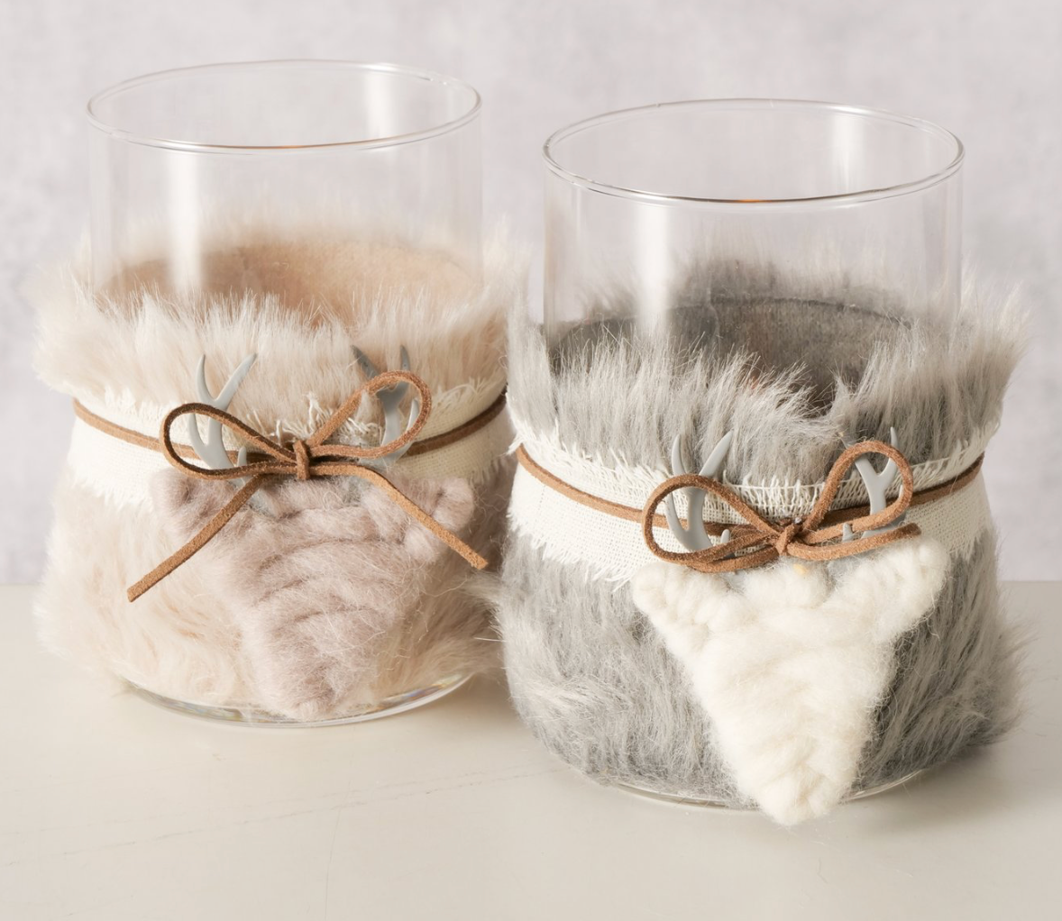 Boltze- Windlicht glas Bont Erja H12cm