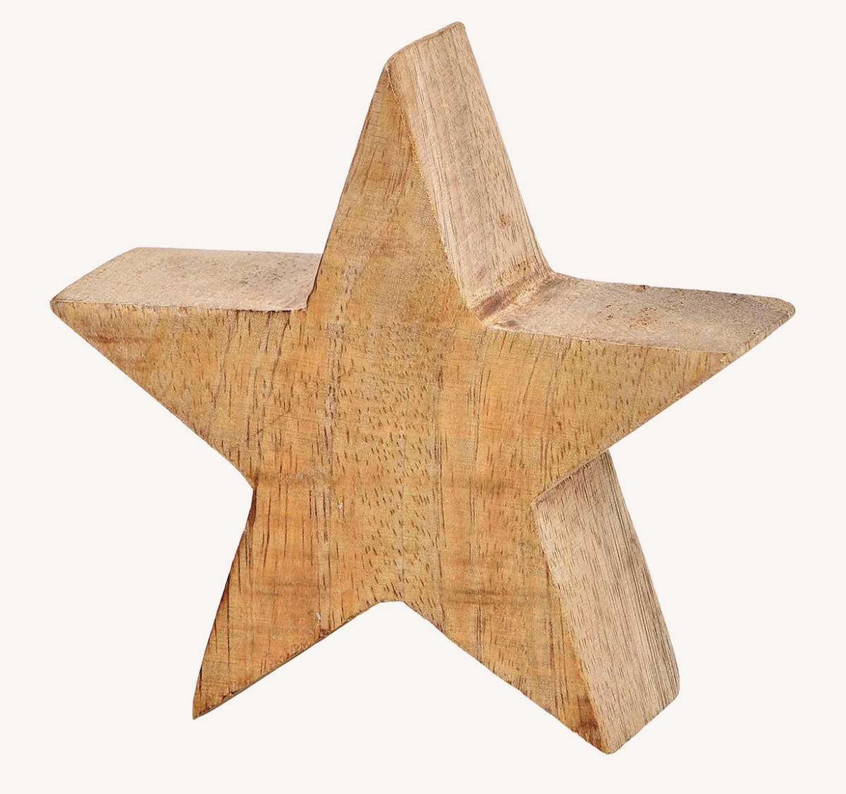 Decoratie Ster mangohout 10x10x4cm