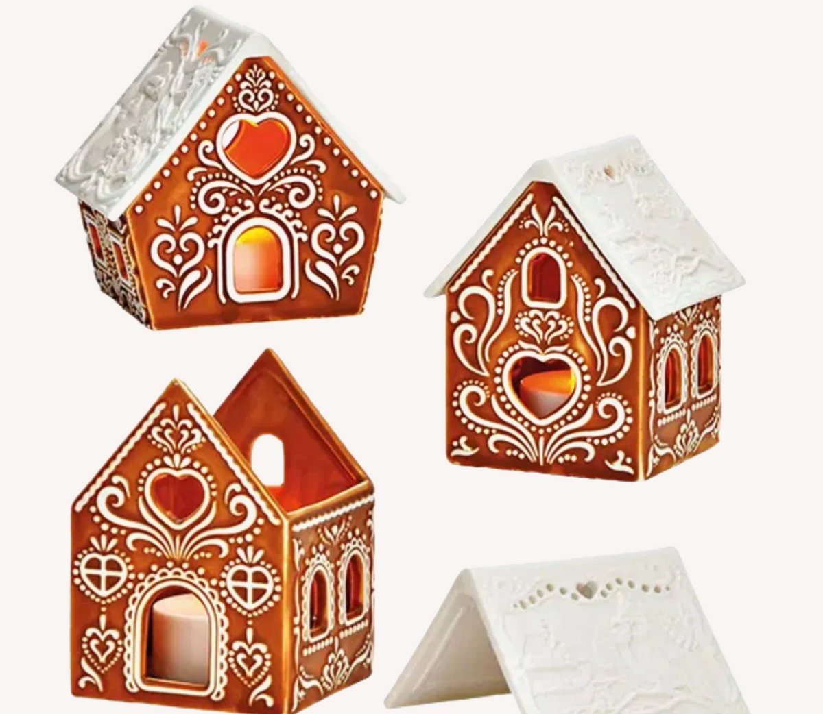 Theelichthuisje LED gingerbread 8x9x6 cm