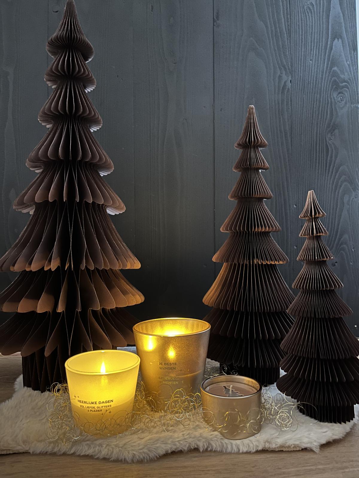 Kerstboom Honeycomb Bruin H45cm