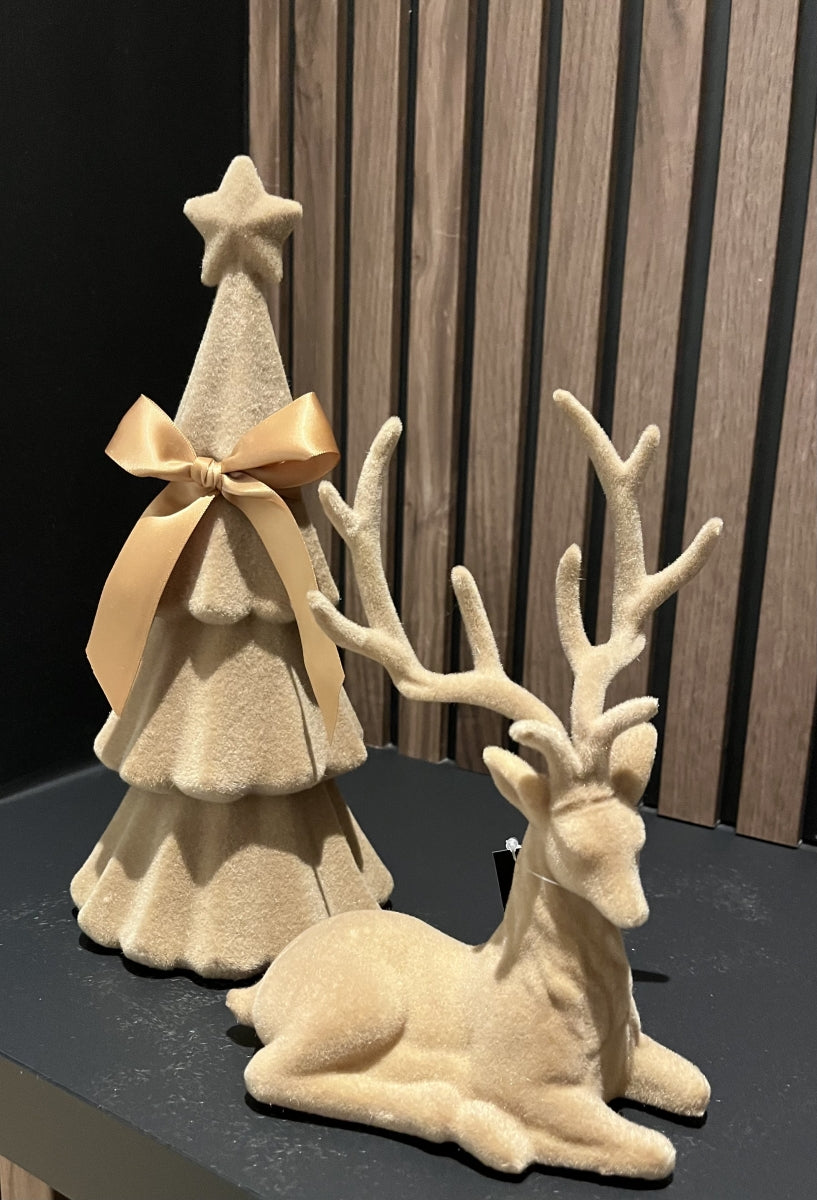Kerstboom velvet Connor S lichtbruin