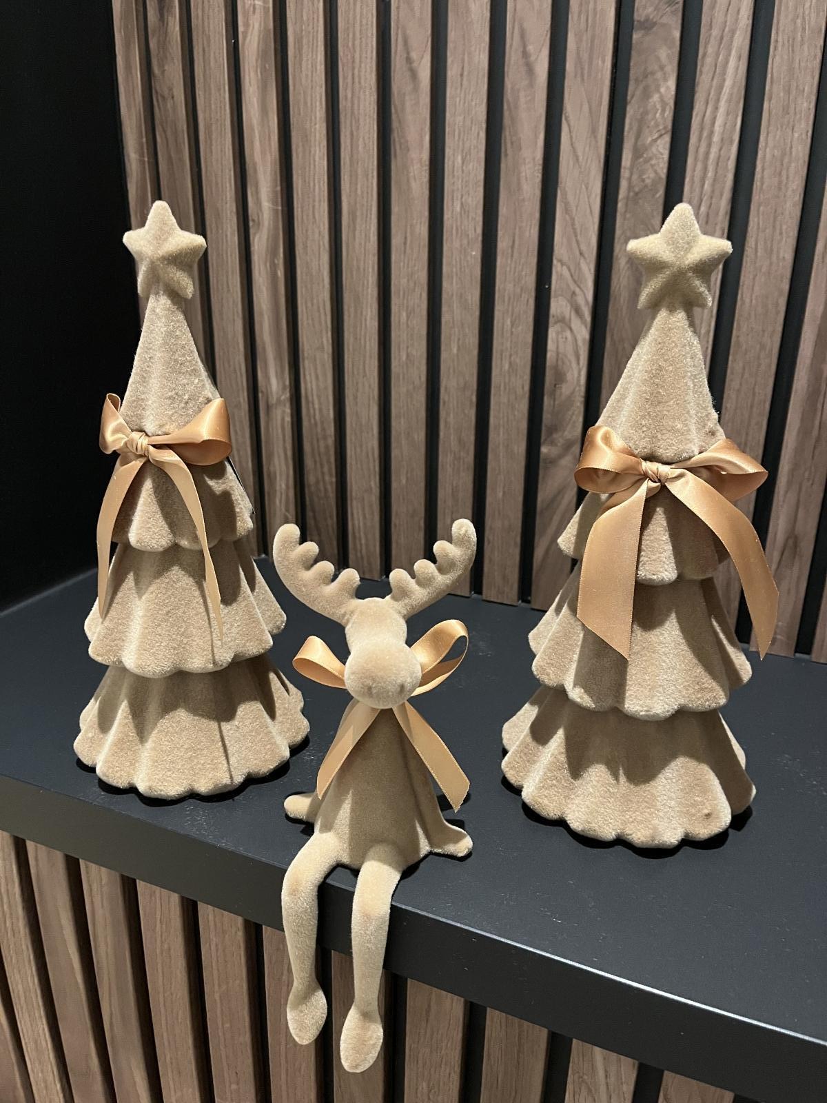 Kerstboom velvet Connor S lichtbruin