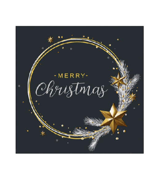 Servetten Cocktail 25x25cm Merry Christmas