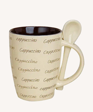 Mok Cappuccino met lepel