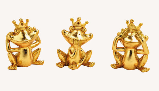 Poly goud kikkers set van 3