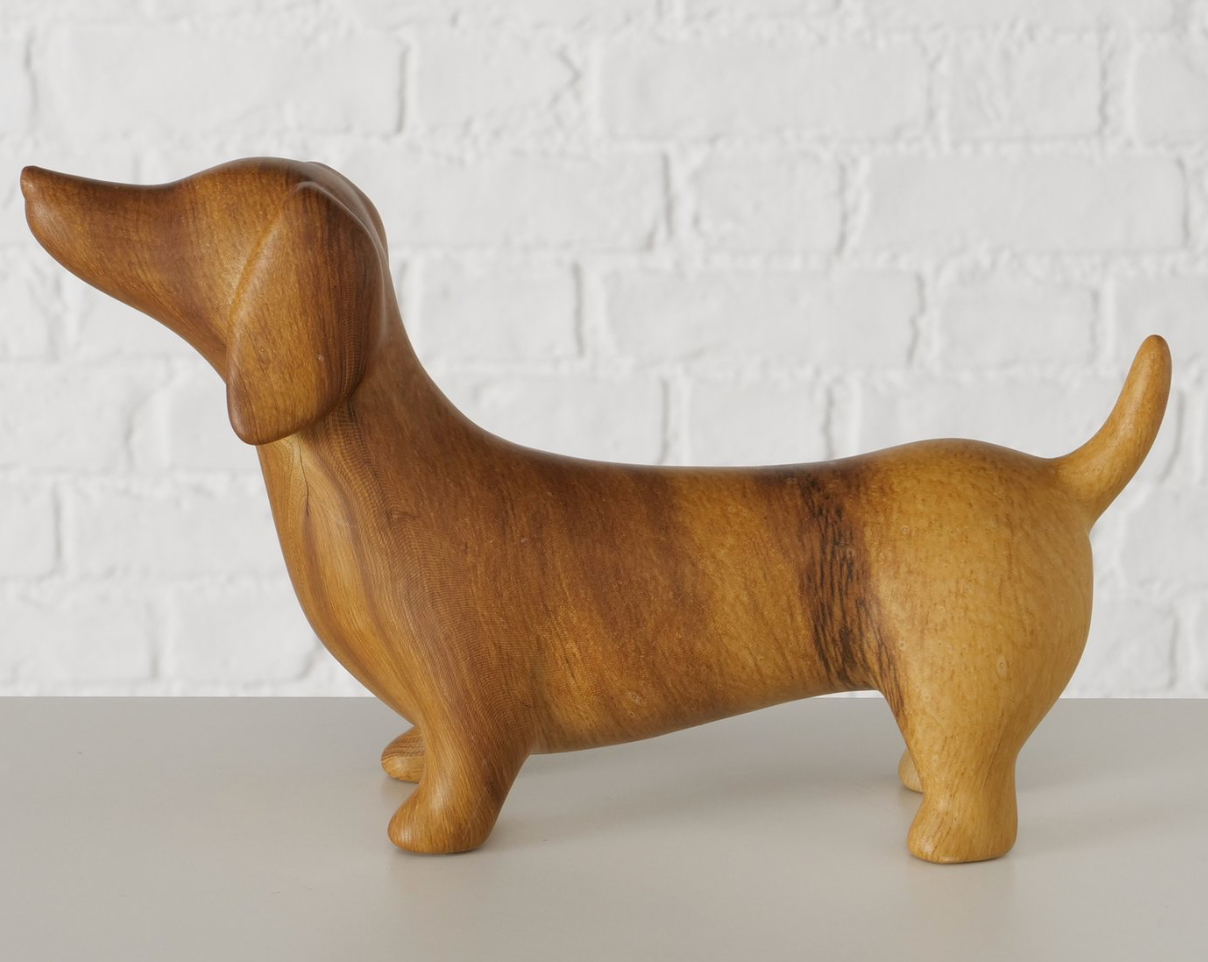 Boltze- Figuur Dog Keramiek bruin H14cm