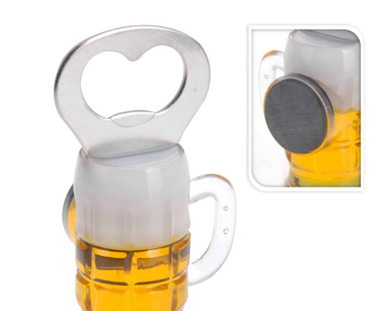 Flesopener bierglas 9x5 cm magneet