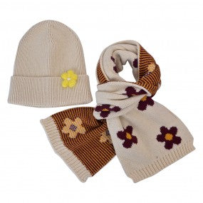 Set Wintersjaal en muts kinderen Beige
